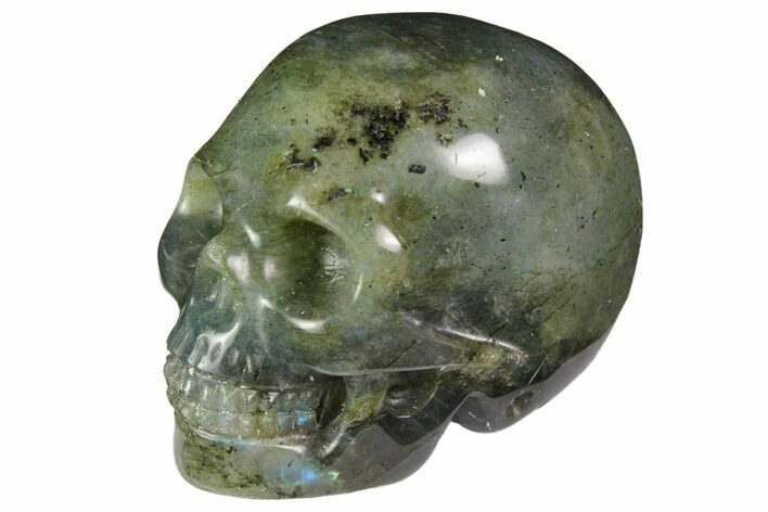 Realistic, Polished Labradorite Skull #116308